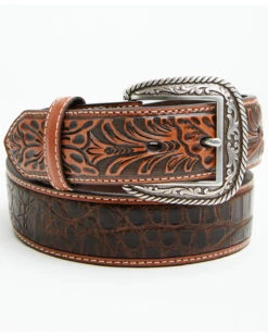 Ariat Men's Croc Floral Tabs Belt