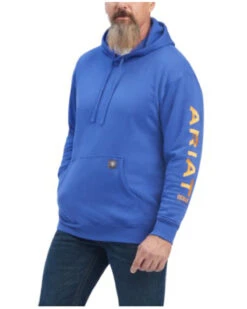Ariat Men's Rebar Logo Sleeve Graphic Hooded Work Sweatshirt - Big & Tall