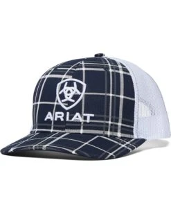 Ariat R112 Plaid With White Logo Snapback