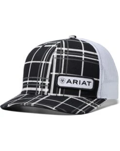 Ariat R112 Plaid With Offset Patch Snapback